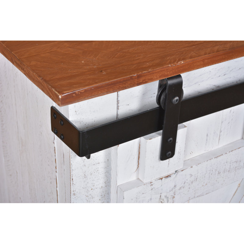 Orenda Solid Wood Accent Cabinet, Brown/White, White