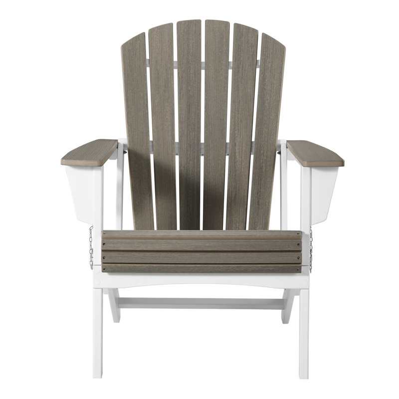 Chaise Adirondack pliante, blanc, Gris clair / blanc