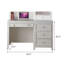 Bureau d'ordinateur blanc à 3 tiroirs Cassidy-123350125