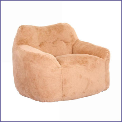 Fauteuil à billes avec accoudoirs Giant Fausse fourrure | Courbé