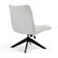 Belva White Boucle Upholstered Fabric Accent Chair with Black Metal Height Adjustable Swivel Legs