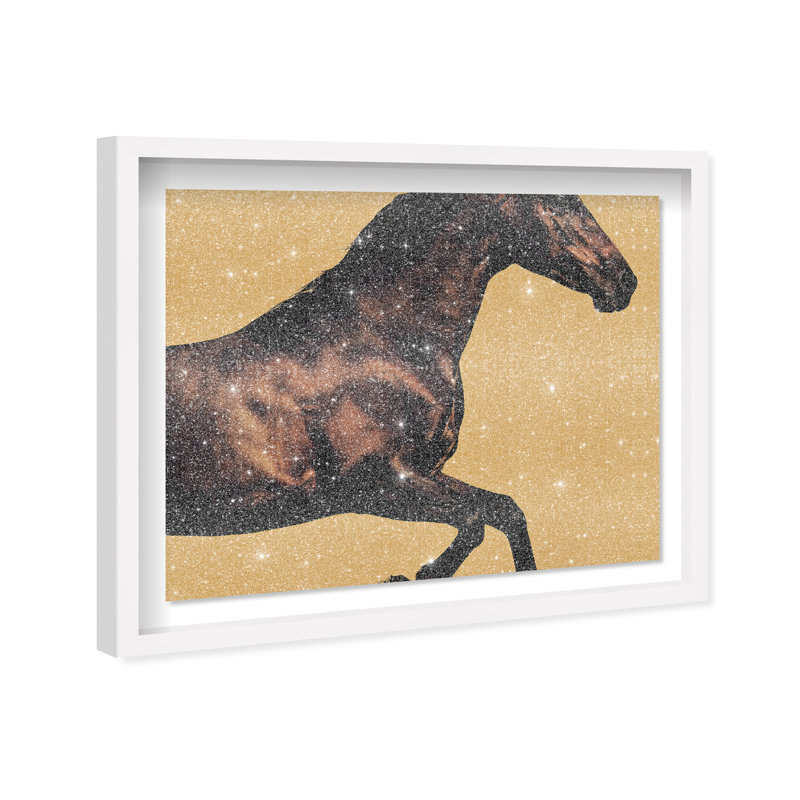 Hue Equine II Shadowbox Animals Print by Oliver Gal, Black Frame, 20 x 16, 31.5"H x 25.5"W, White Shadowbox