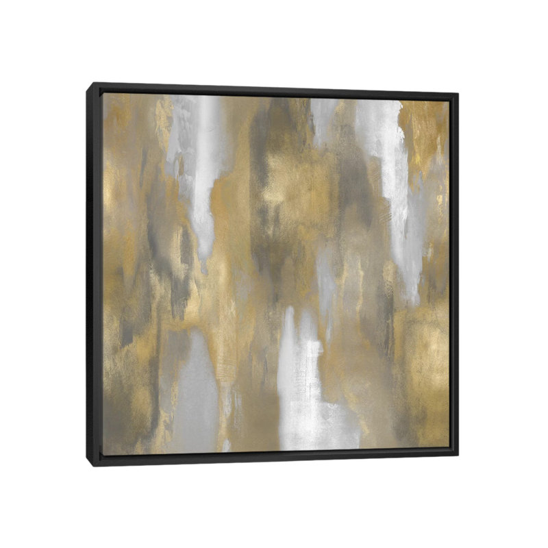 « apex gold i », impression sur toile, H 18 po x l 18 po x P 1,5 po, Toile avec cadre flottant noir, Pas de tapis