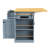 Rolling Kitchen Island In Blue - 53Inch With Internal Storage Options, Adjustable Drop Leaf, And Power Cart Charging Ports For Organization-1481384552