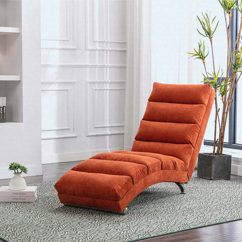 Canapé inclinable de luxe en tissu, Orange
