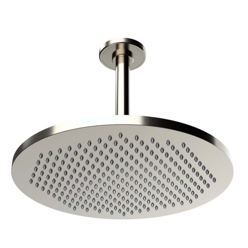 Rainstone Rainshower Head - Modern, 12", Polished Nickel