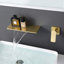 Robinet de salle de bain simple à cascade en or - fait de laiton-122521265