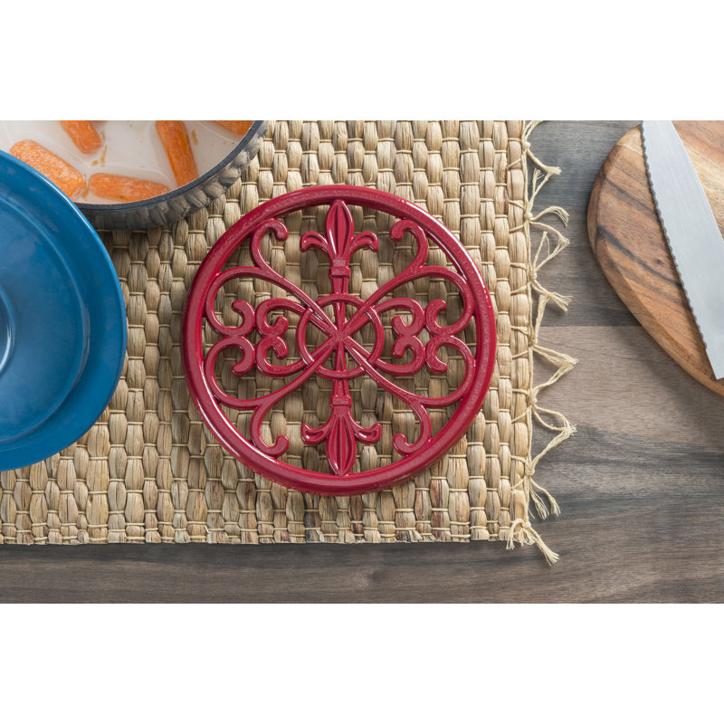 Sous-plat en fonte Fleur De Lis, Rouge