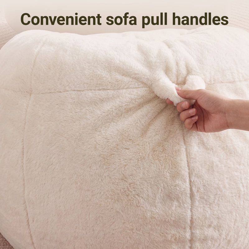 Velvet Bean Bag Chair, White