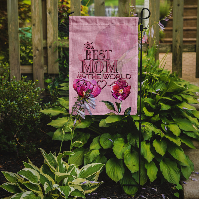 Drapeau de jardin en polyester 15 x 11 po The Best Mom in the World