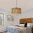 Doiker 1 - Light Boho Hand-Woven Natural Rattan Single Pendant for Kitchen Island Dining Room Living Room Entryway Hallway Foyer