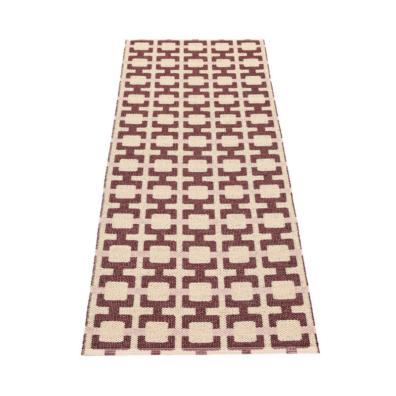 Rug TOM Leaf 2.25 X 4 Ft, Burgundy, Runner 2'3" x 5'10"