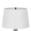 Lampe de table avec veilleuse, corps en verre en forme de diamant Teardrop, métal gris