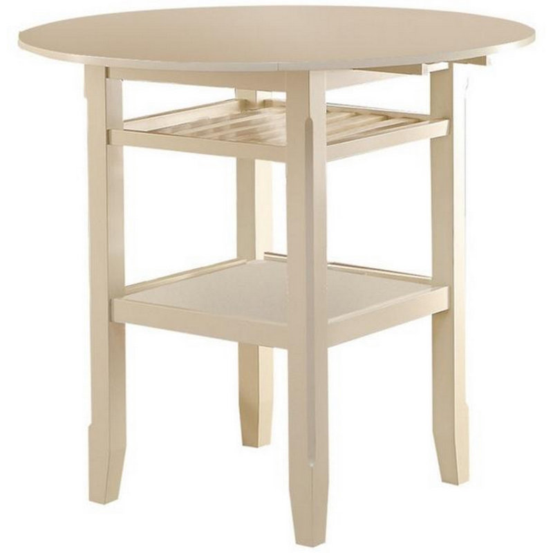 Table de salle à manger à hauteur de comptoir 3 pièces Talbot, Crème