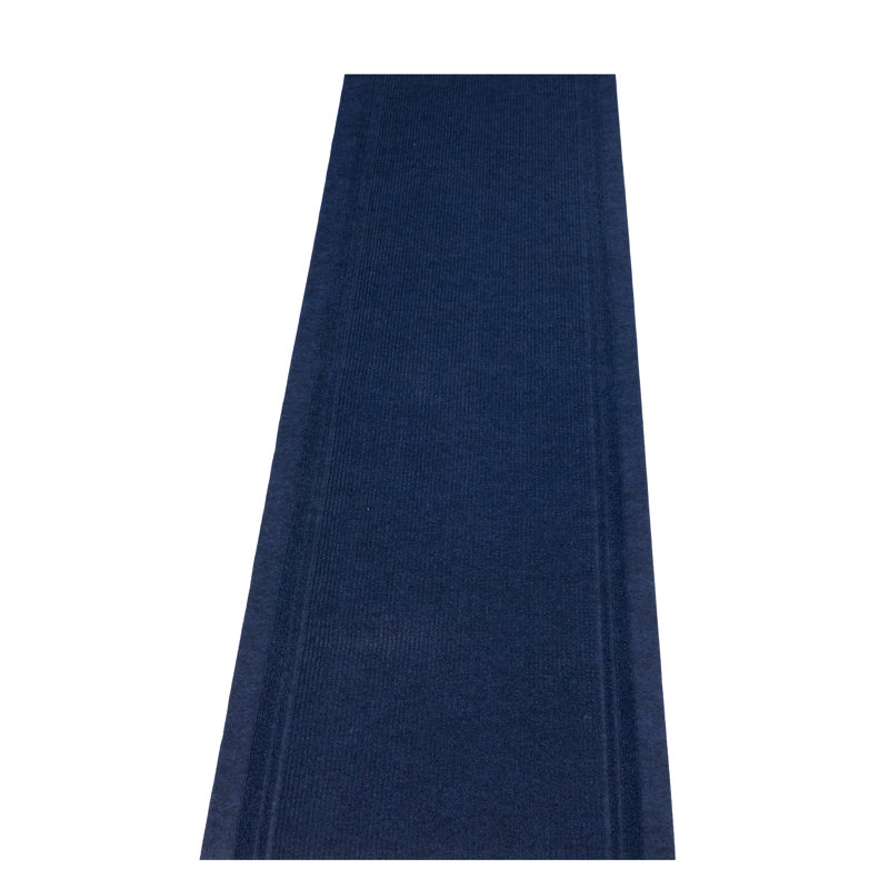 Tapis bleu marine foncé intérieur / extérieur léger et antidérapant, Tapis de couloir 3 pi x 33 pi