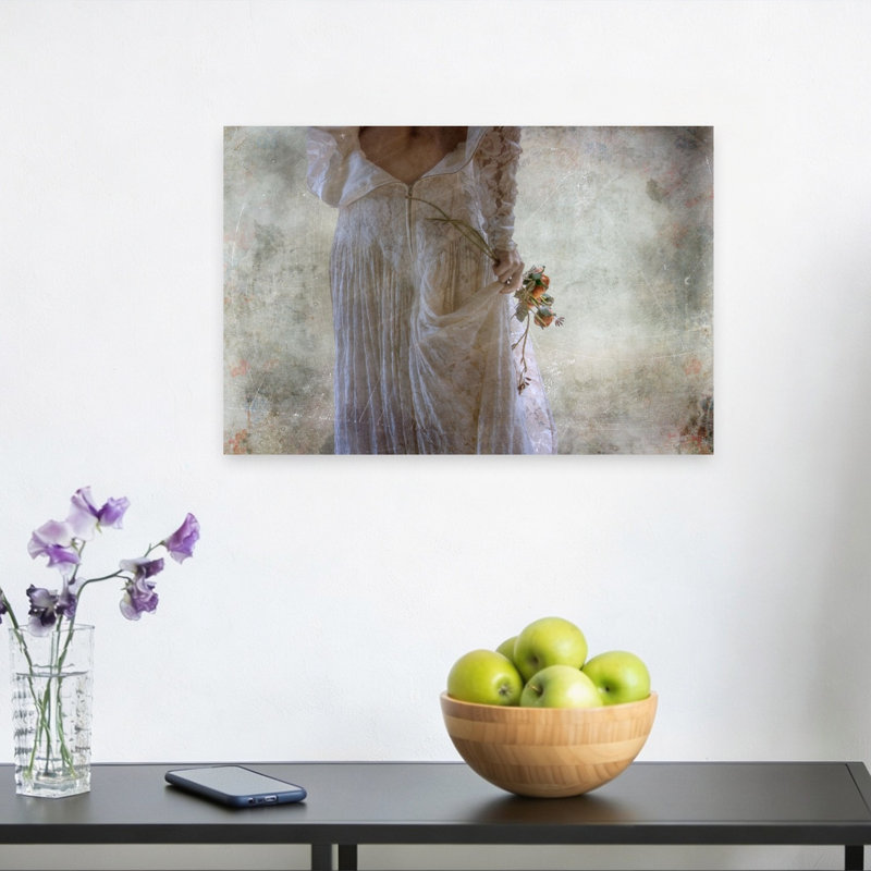 Faded Bride With Roses Delicate Elegant Romantic Rose Flower Wall Art Print by Charlaine Gerber - Print