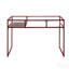 Bureau rouge Dexter avec plateau en verre trempé