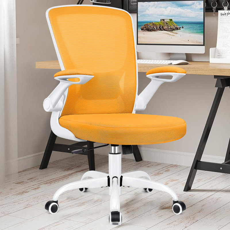 Chaise de bureau ergonomique en filet Office, Jaune