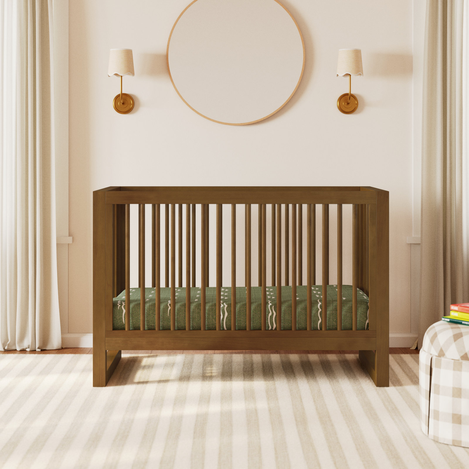 Nantucket Greenguard Gold Certified 3 -in-1 Convertible Crib, Natural Walnut