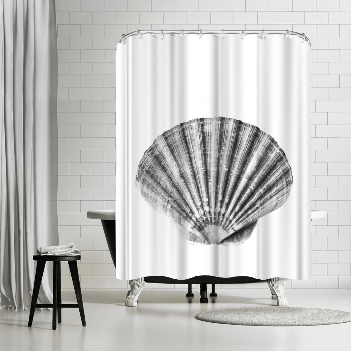 The Twillery Co.® Strawn 71 x 74 Shower Curtain, Sea Shell by Sisi and  Seb