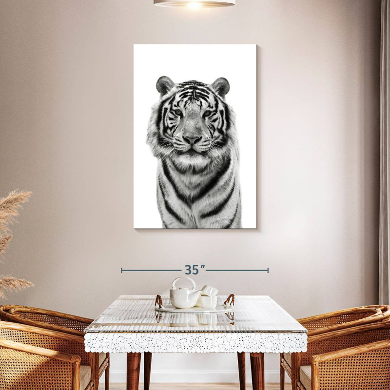 Brampt Monochrome Bengal Tiger, 45" H x 30" W