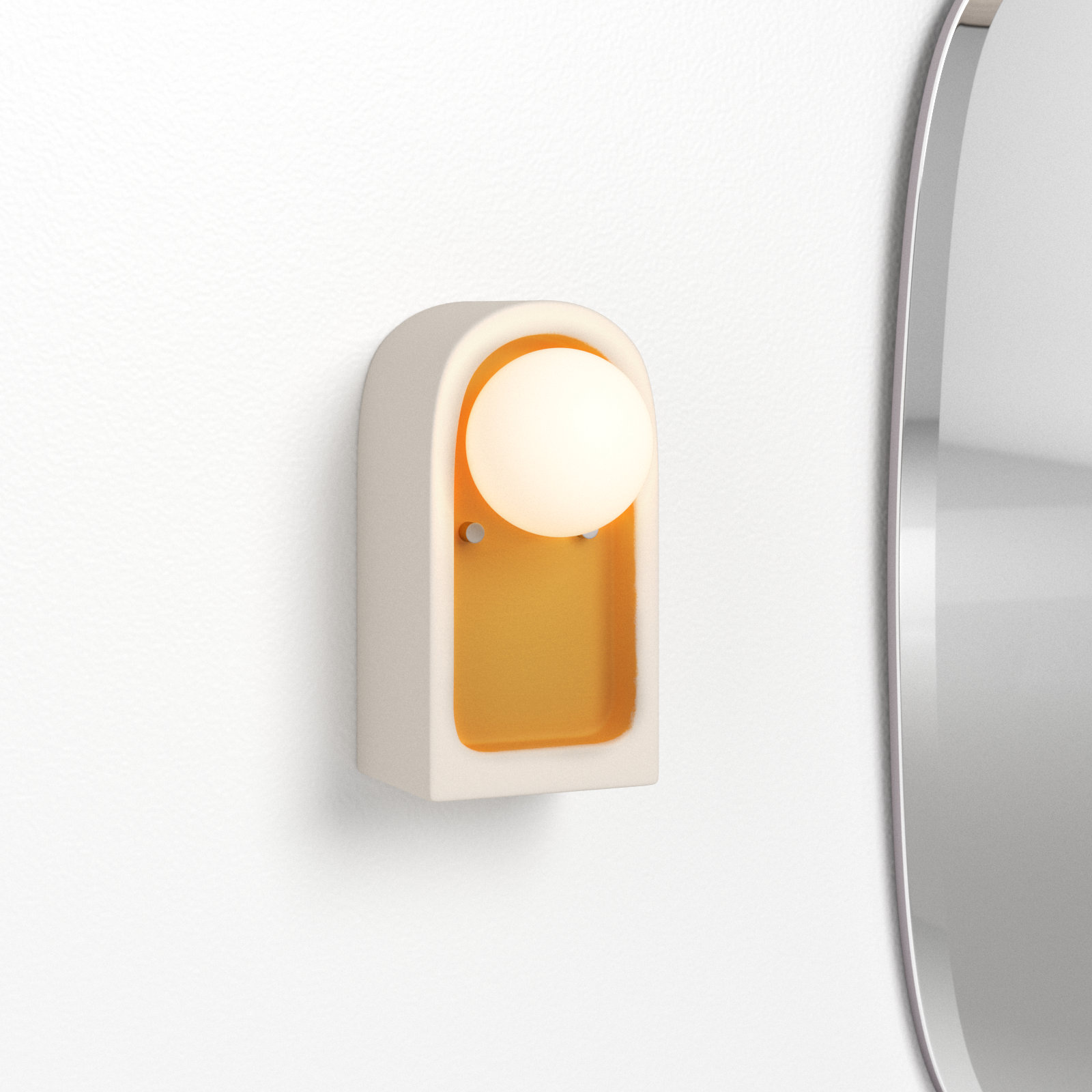 Rosalino Single Light Ceramic Sconce, Matte White/Champagne Gold