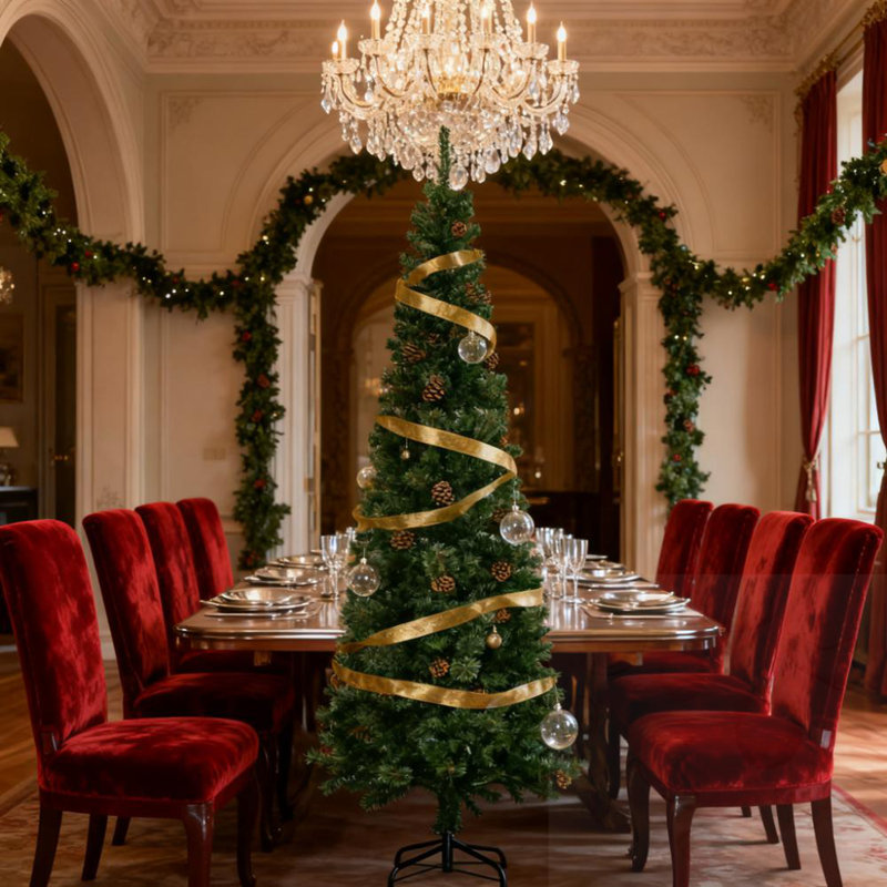 Arbre de Noël 7,5 pi avec aiguilles fines, H 7,5 pi