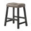 Ensemble de tabouret de bar rustique en bois de 2 à 25 pouces avec siège en cuir brun, finition vieillie et structure robuste - Siège à hauteur de comptoir peu encombrant pour la cuisine et le bar