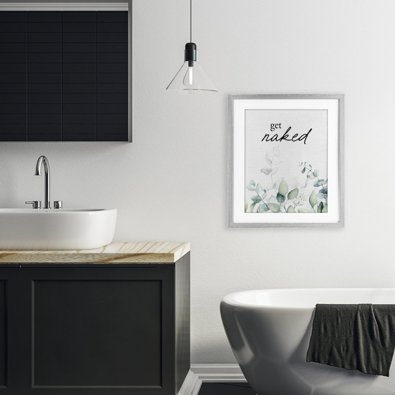 «Get Nake Minimal Herbs», reproduction sous verre encadrée, design par lettré et doublé, H 21 po x l 17 po