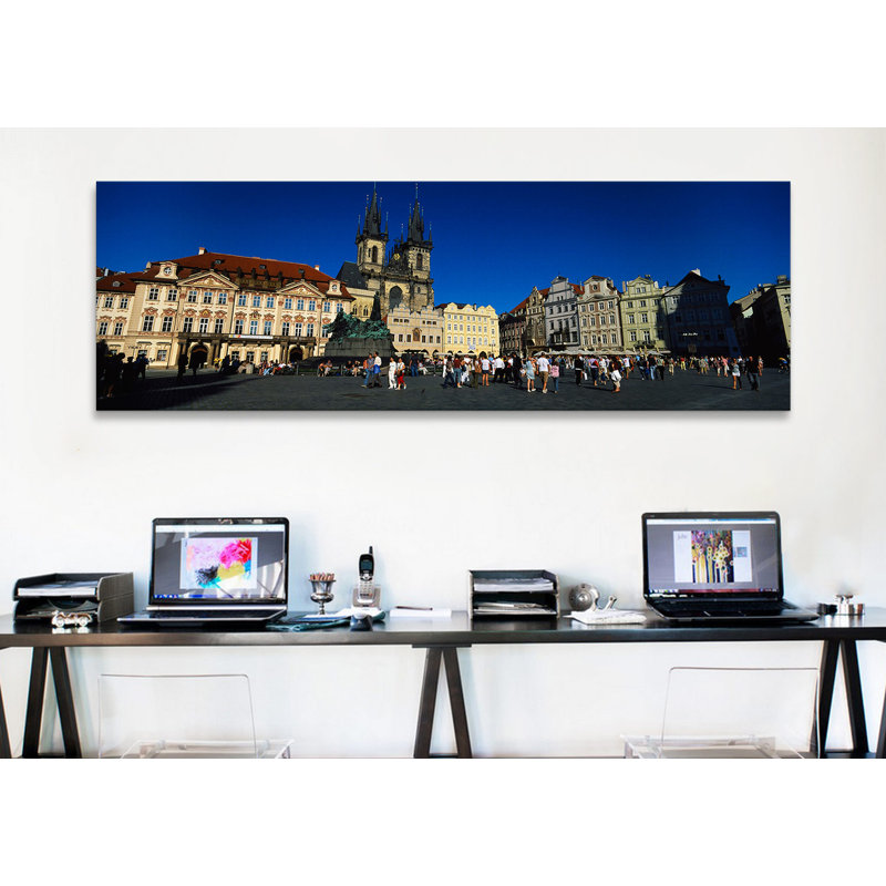 « old town square, prague, république tchèque », reproduction de photo sur toile, H 20 po x l 60 po x P 1,5 po, Toile tendue