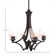 Zilo 4 Light Uplight Chandelier Shown In Dark Granite Finish With 4.5” Square Clear Bubble Glass