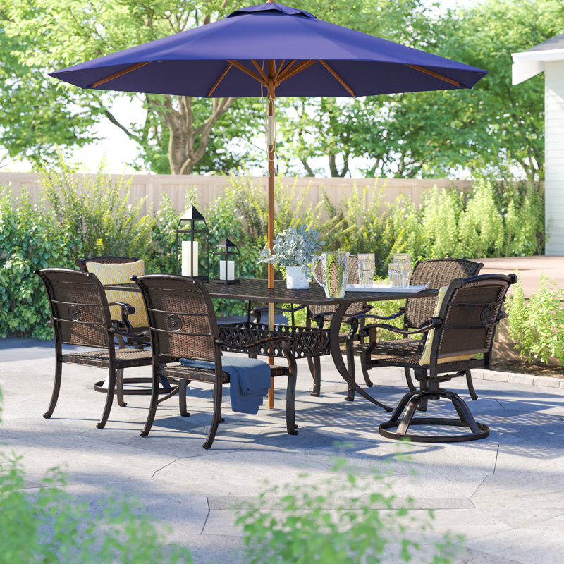 Harland 6 - Person Patio Dining Set with Rectangular Table