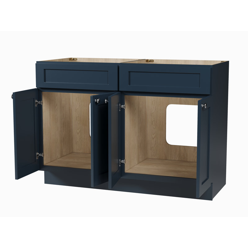 Base de meuble-lavabo double 48 po Disar, Bleu