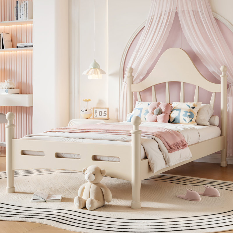 Lit plateforme simple avec tête de lit chic, structure de lit en bois massif avec support à lattes, pas de sommier tapissier et conception basse à terre