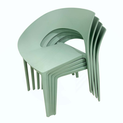 Chaise d'appoint simple en polypropylène - conception monobloc pour l'intérieur et l'extérieur, convient aux salons, salles à manger, jardins, terrasses et autres (ensemble de 4)