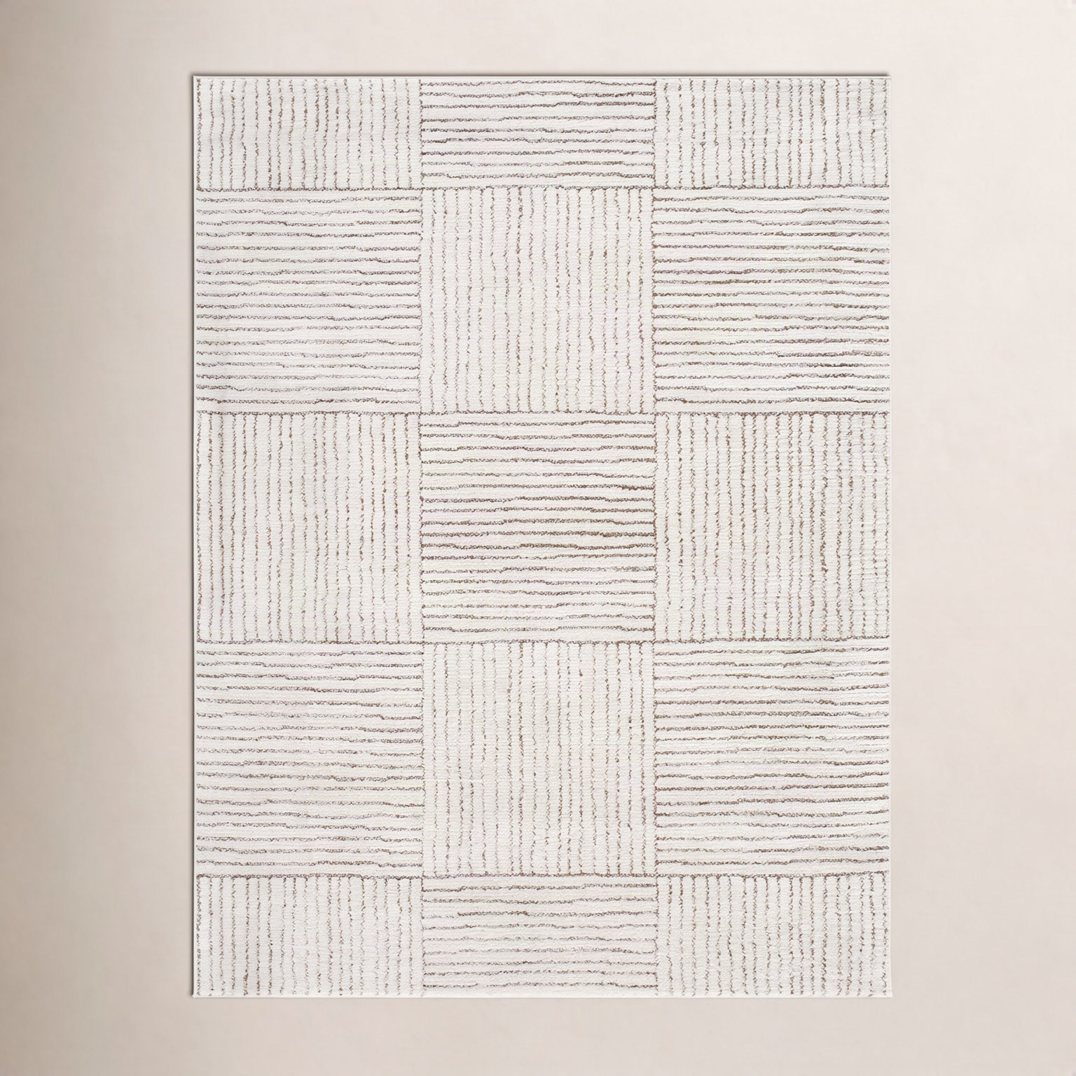 Galey Alix x Livabliss Architect Abstract Rug, Rectangle 7'10" x 10', Ivory/Dark Brown