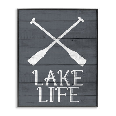 «Nautical Blue Lake Life Life Rustic Boat Oars» par Kim Allen - impression d'art graphique
