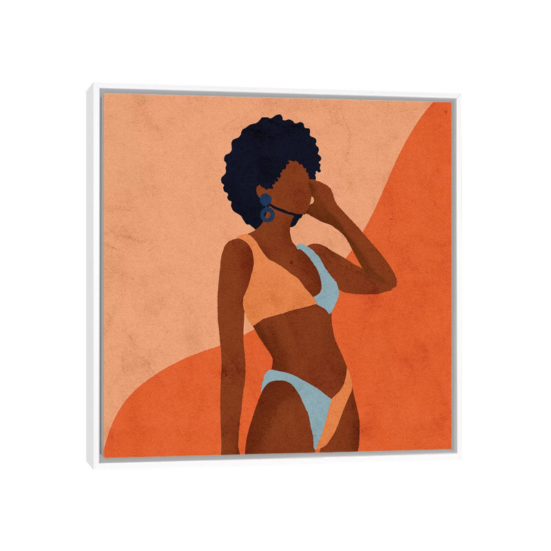 « Jaz » par Reyna Noriega-impression, H 26 po x l 26 po x P 1,5 po, Toile blanche encadrée, Pas de tapis