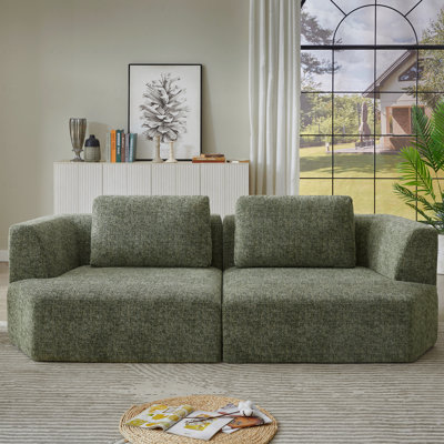 Oversized 3 Seater Compressed Sofa With Chenille Fabric
