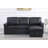 Jardin 84"W Black Vegan Leather Modern Reversible Sleeper Sectional Sofa With Storage Chaise-1317650927