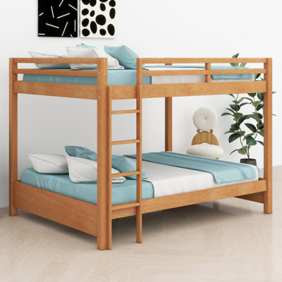 Lit superposé en bois robuste avec échelle