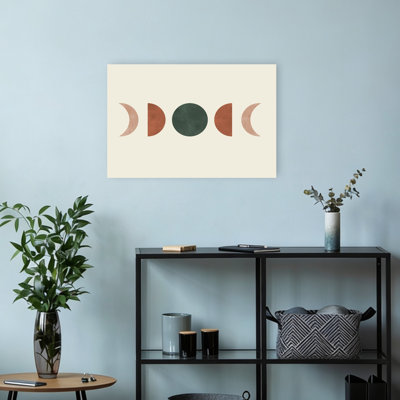 Earthy Moon Phases Abstract Geometric Minimalist Landscape Nature Wall Art Print
