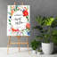 Grande enseigne de bienvenue sur mesure Sweet 16, fleurs abstraites colorées, affiche sur toile pour décoration de fête, paq. 1-91079332