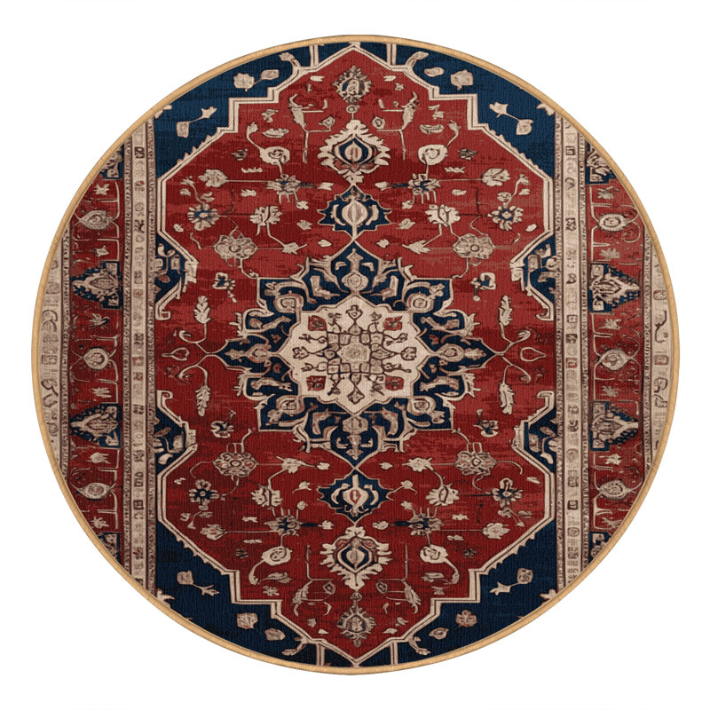 Tapis brun lavable à la machine, Rond 5 pi