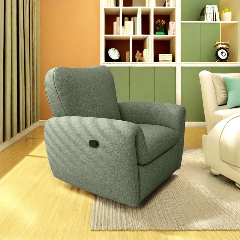 Fauteuil inclinable pivotant rembourré Noleen, Vert clair