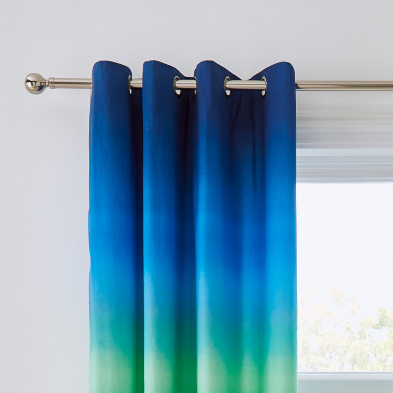 Ombre Stripe Lined Eyelet Curtains