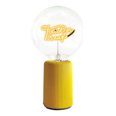 Bulb TRICK OR TREAT Amber with Base Table Lamp PORTABLE Pop Nomad