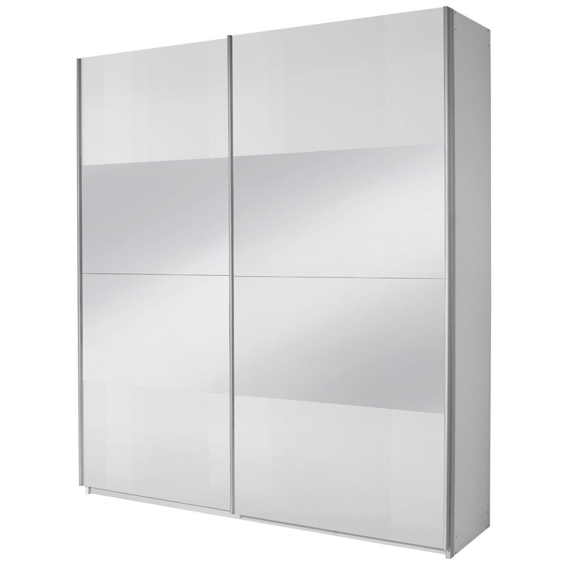 Imposa Sliding Door Wardrobe, Basic: 2 shelves, 2 clothes rails, 210 cm H x 181 cm W x 62 cm D
