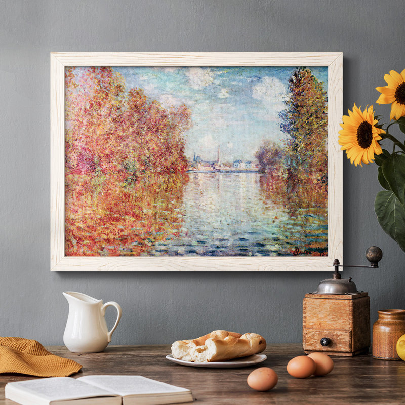 «Autumn in Argenteuil» par Monet, reproduction d'art sur toile, Blanc, H 14 po x l 20 po