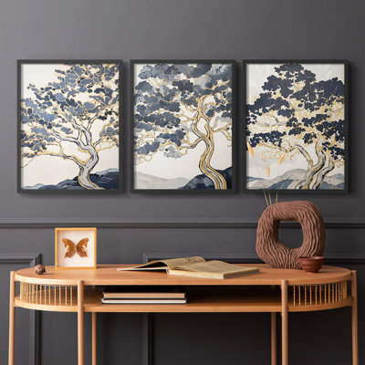 Lanscape Study  Series  LII  -Set Of 3 Framed Giclee Prints -Ready to Hang